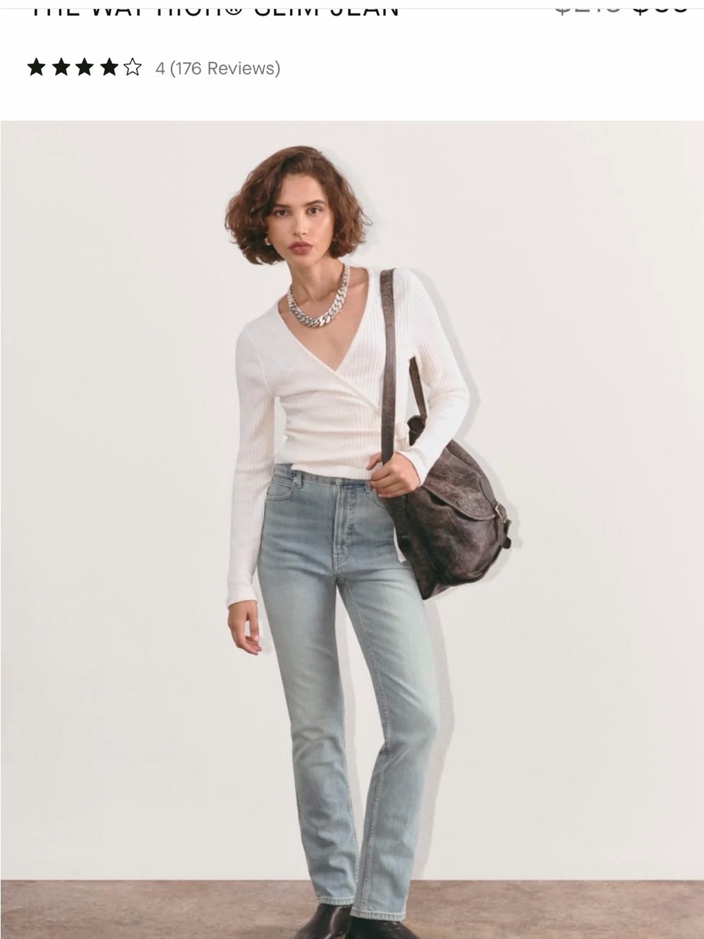 everlane way-high slim jean size 24 regular 31in inseam in vintage light